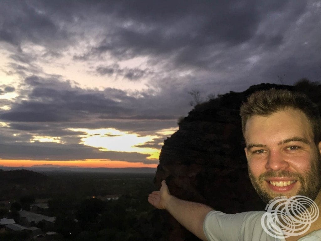 Matt at the top of Mirima National Park seeing the sunset