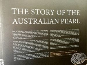 Part of the Cygnet Bay Pearls feature wall about pearling history