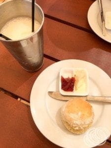 Scones and a milkshake at the Pearl Luggers Cafe
