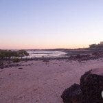 Sunset over the beach at Roebuck Bay Caravan Park
