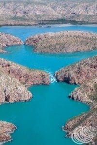 First sight of the Horizontal Falls from the sky!