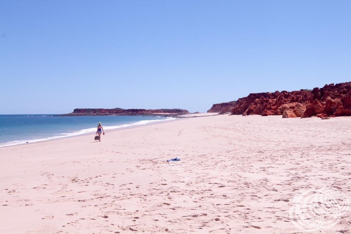 Enjoying the sand at Cape Leveque