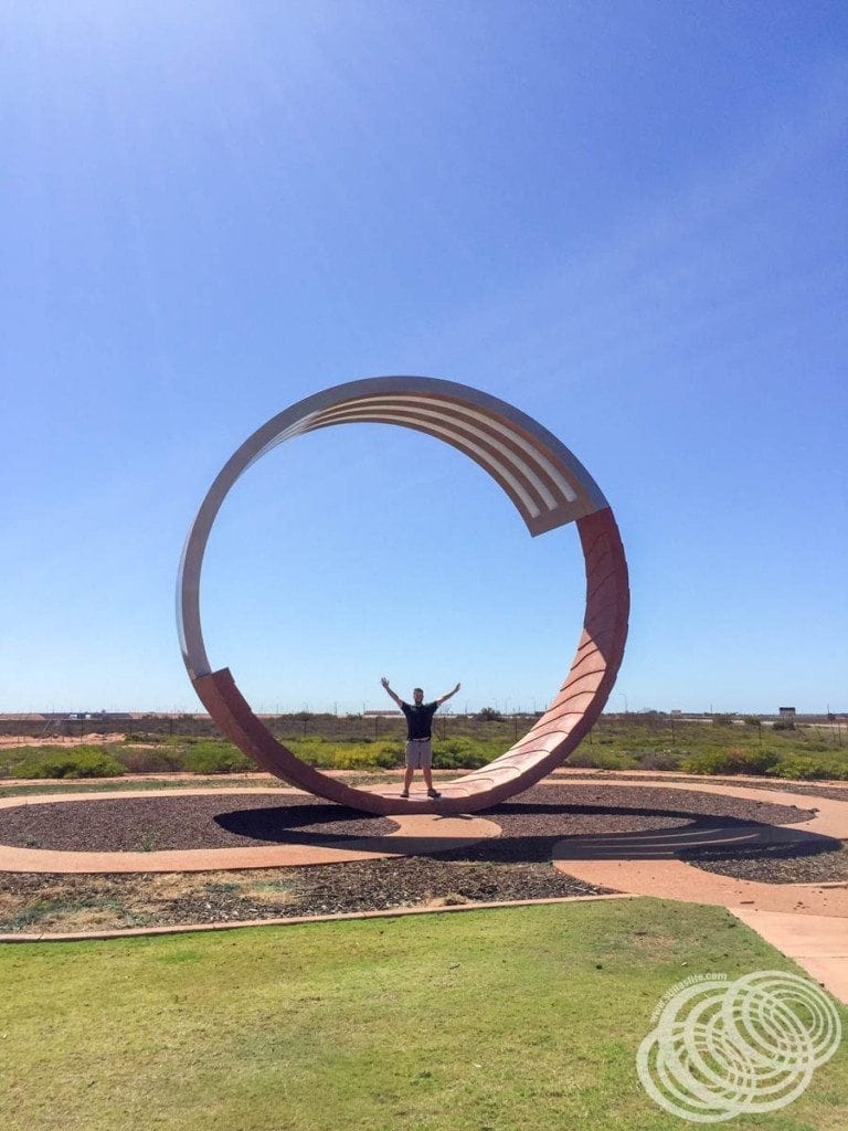 Me, in the "Transformations" monument at Port Hedland