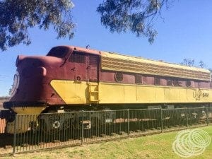 A Mt Newman Mining Diesel Locomotive at the Don Rhodes Mining Museum