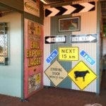 All kinds of signs at Sandfire Roadhouse