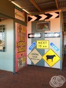 All kinds of signs at Sandfire Roadhouse