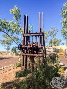 Old equipment in the carpark at the Roebourne Prison