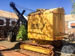 An old Robe mining excavator at the Roebourne Gaol Museum