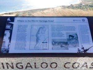 Some of the coastline information at Vlaming Head Lighthouse