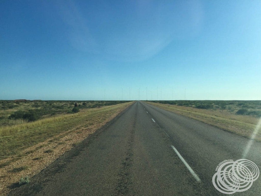 On the road again with the Harold E Holt Naval Communication Station in the distance