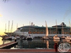 Radiance of the Seas in Papeete at Sunset