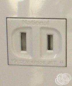 A non-grounded power outlet in Japan
