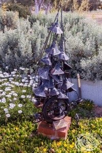 Another of the Hutt River garden sculptures in the flowers
