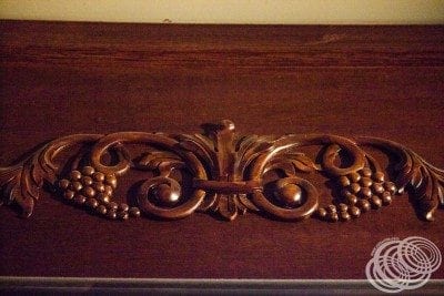 Some of the woodwork around the Chocolate Lounge