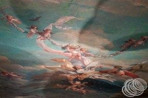 A close-up look at the ceiling mural