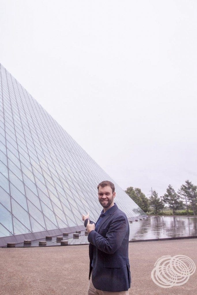 Matt at the Glass Pyramid