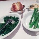 Sautéed spinach and grilled jumbo asparagus