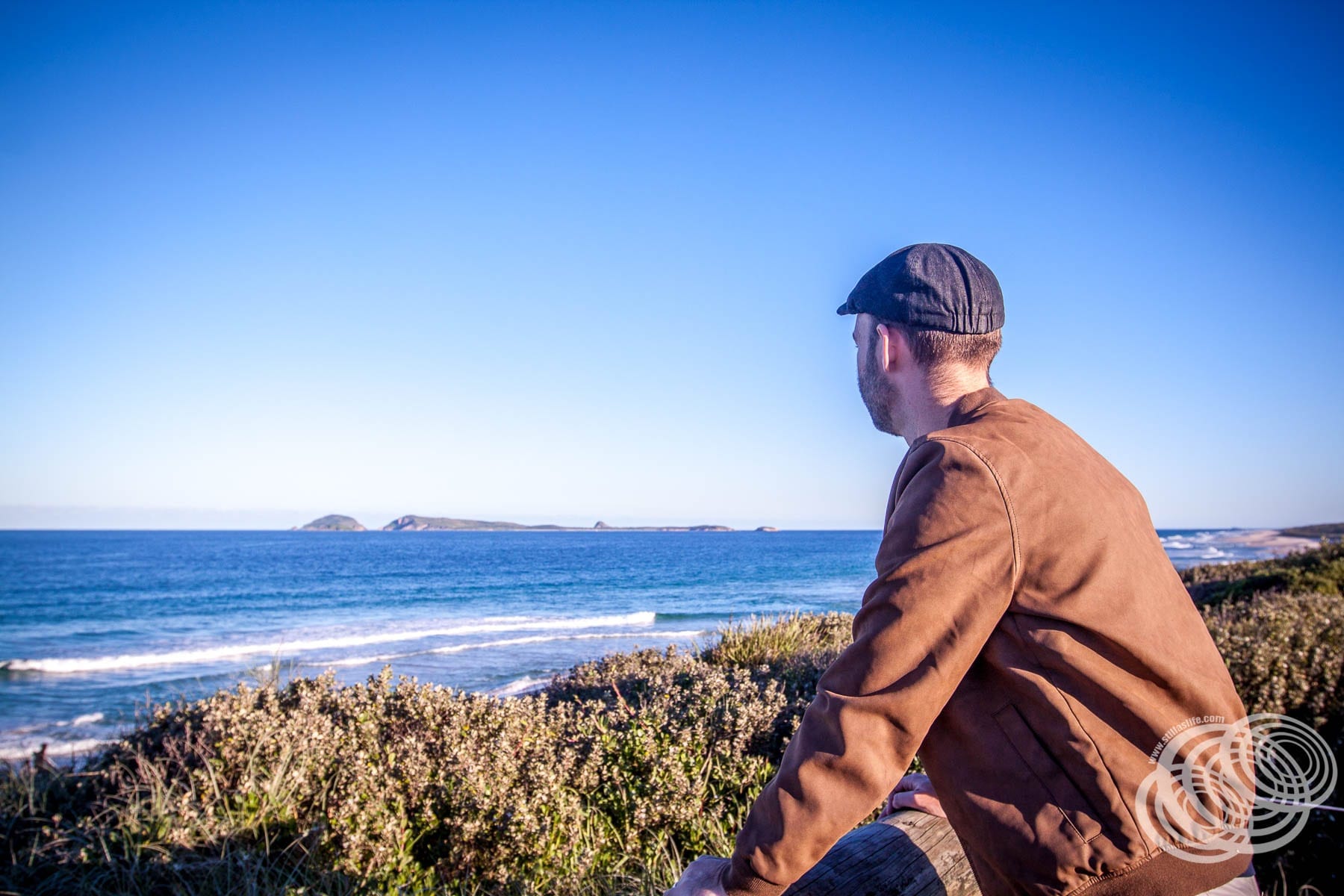 Matt Looking To Broughton Island from Myall National Park.