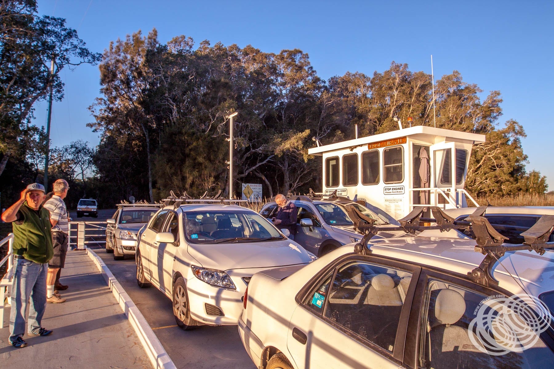 The Bombah Point Ferry carries 6 cars
