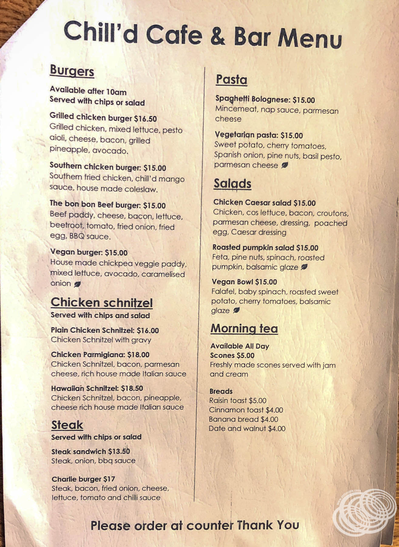 Chill'd Cafe and Bar Menu - Page 3
