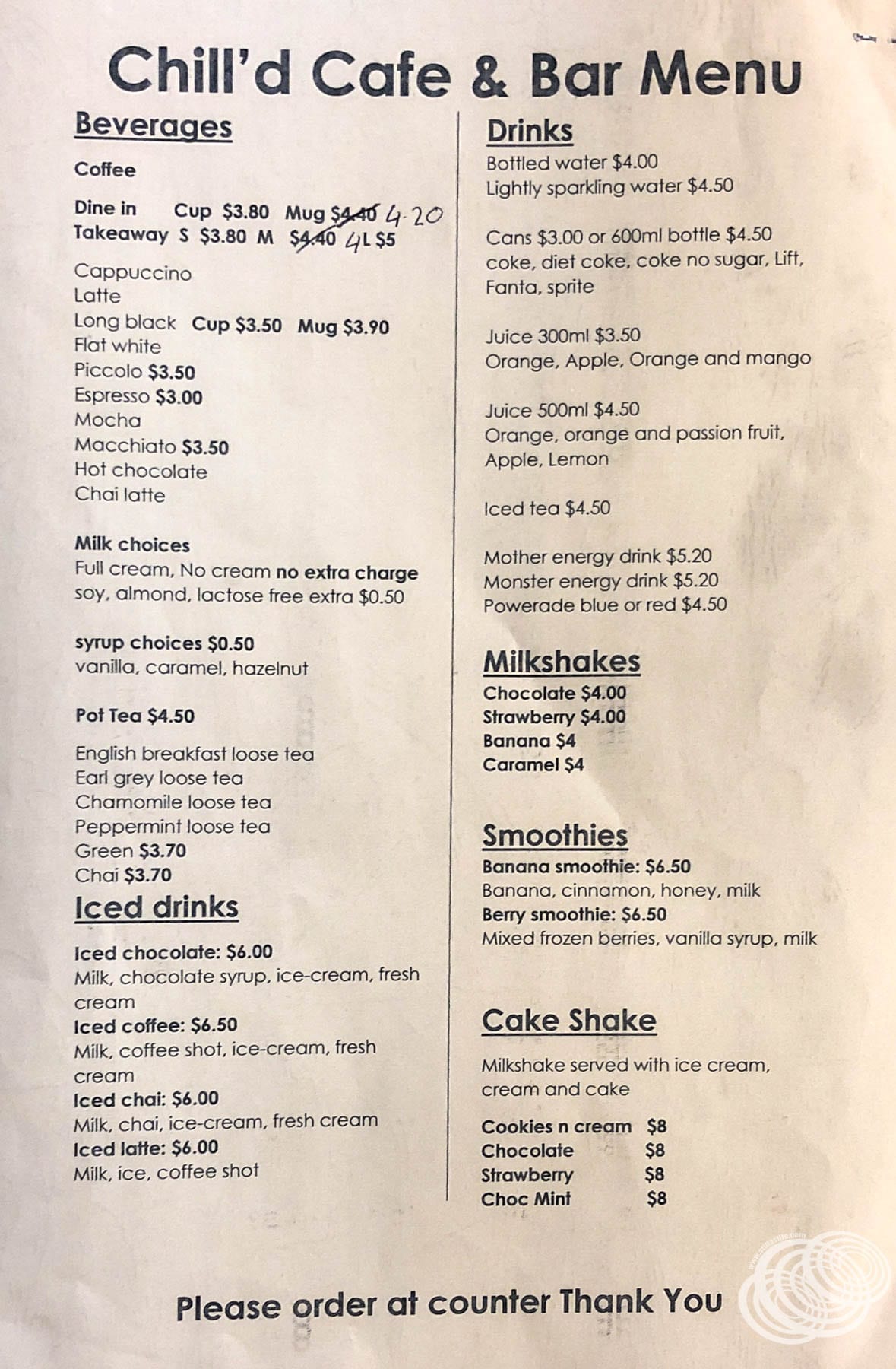 Chill'd Cafe and Bar Menu - Page 4
