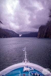 Golden Princess on her way out of Milford Sound