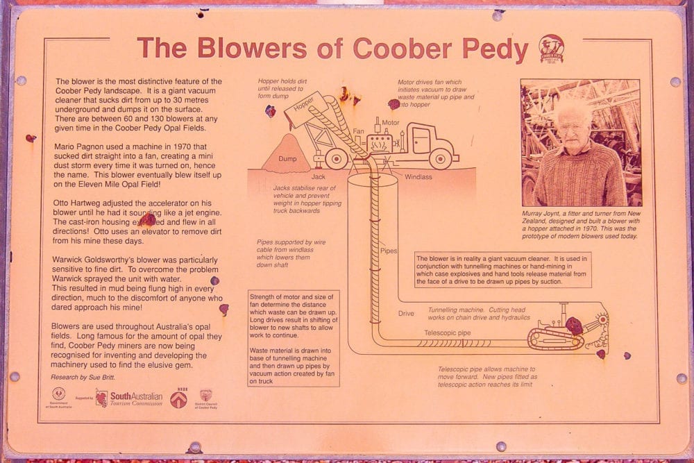 Coober Pedy Blower Sign