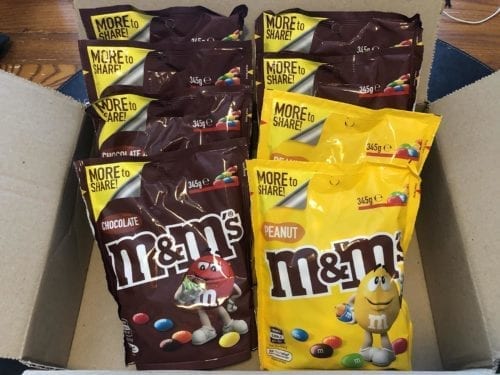 Box of M&M's Delivered by Amazon