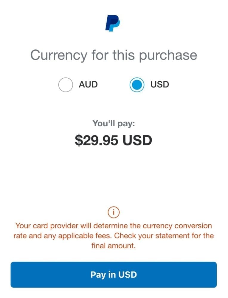 PayPal New Currency Amount