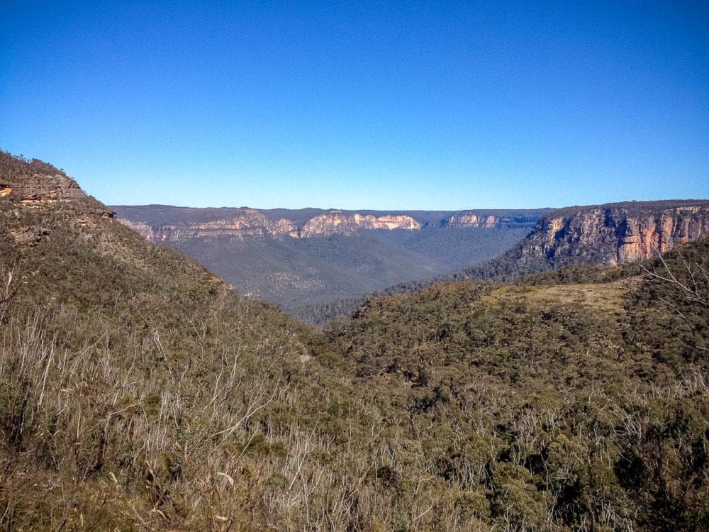 Looking across Grose Valley in the Blue Mountains to Docker Head and Du Faur Head