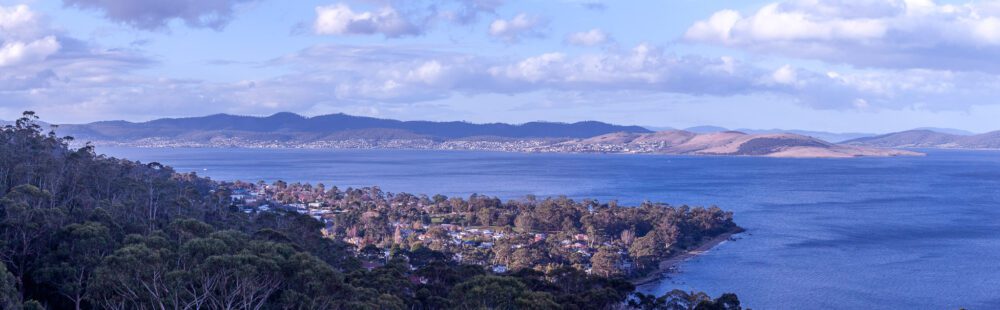 The view across the Derwent River from the top of the Shot Tower
