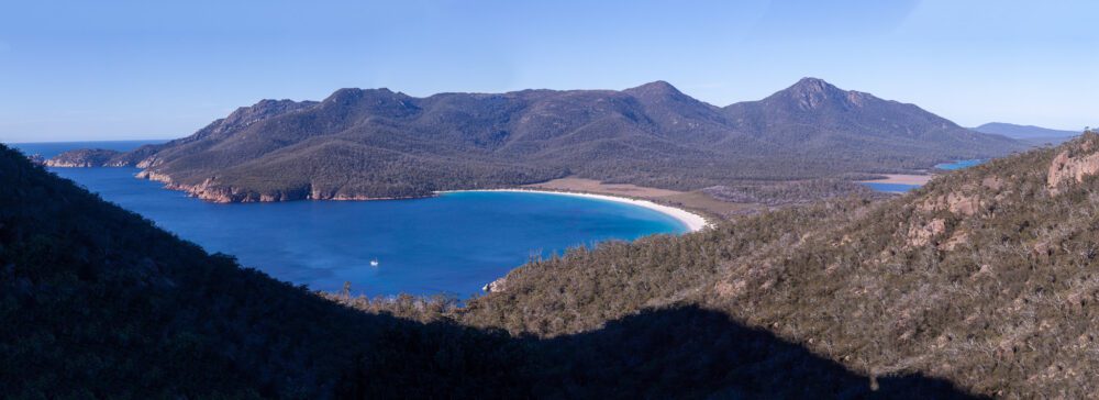 Wineglass Bay Panorama from Wineglass Bay lookout