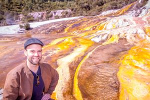 Matt at Orakei Korako Geothermal Park in New Zealand
